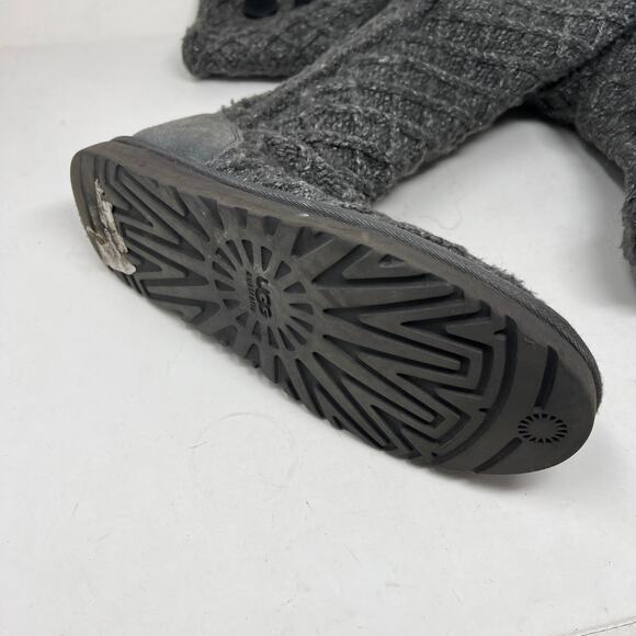 Ugg Australia Knit Sweater Boot Gray Casual Tall - 10 - Picture 6 of 9